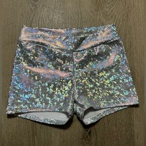 Iridescent Snakeskin Girls Dance Shorts
